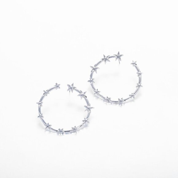 Stars Hoop Earrings - Picture 7 of 10